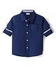 Babyhug 100% Cotton Woven Full Sleeves Solid Color Oxford Shirt - Navy Blue