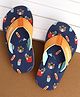 Cute Walk by Babyhug Slip On Flip Flops Teddy Print  -Blue & Brown
