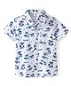 Babyhug 100%  Cotton Woven Half Sleeves Regular Collar Shirt Beach Theme Print - White