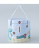 Dino Print Money Bank with Lock and Key - Blue