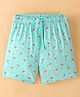 Lazy Bones Cotton Sinker Knit Knee Length Shorts Cupcake Print - Aqua Blue
