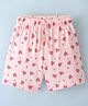 Lazy Bones Cotton Sinker Knit Knee Length Shorts Watermelon Print - Pink