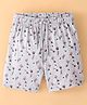 Lazy Bones Cotton Sinker Knit Knee Length Shorts Floral Print - Light Grey