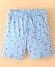 Lazy Bones Cotton Sinker Knit Knee Length Shorts Unicorn Print - Blue