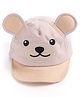 Babyhug Cotton Blend Woven Summer Cap Teddy Theme Striped -  Beige