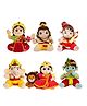 Panda's Box Mantra Chanting Baby Krishna, Hanuman, Ganesha, Rama, Devi Durga & Devi Lakshmi (Pack of 6) | Musical Soft Plush Toys