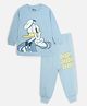 Nap Chief  Pure Cotton Walt Disney Featuring Full Sleeves Donald Duck Printed Tee With Joggers Set - Blue
