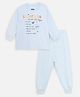 Nap Chief Full Sleeves Super Hero To Do List Printed Pure Cotton Tee & Joggers Set - Light Blue