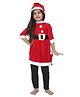 Kaku Fancy Dress Velvet Christmas Theme  Santa Claus  Costume Dress Set - Red & White