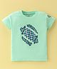 Cucumber Sinker Cotton Knit Half Sleeves Printed T-Shirt - Blue (Print May Vary)