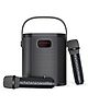 FINGERS 2Mic GrooveBox Portable Speaker with 2 Wireless Mics,6.5hr Playback,20W Intense Bass,Recording Feature, Bluetooth,USB,AUX RichBlack