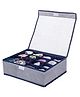 House of Quirk 16 Compartment  Drawer Organizer with Folding Lid Storage Box  - Blue