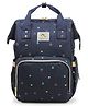 House of Quirk Baby Diaper Bag Blue Maternity Backpack - Dark Blue Rosebud