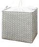 House of Quirk Square Storage Baskets Waterproof Canvas Children Laundry Nursery Hamper - Grey Pattern