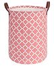 House of Quirk Thickened X-Large  Sized Laundry Basket with Durable Leather Handle - Pink