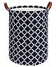 House of Quirk Thickened Large Sized 48L Laundry Basket with Durable Leather Handle - Black