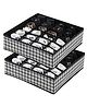 House of Quirk 2 Pack Closet Socks Organizer Drawer Divider 24 Cell Collapsible Closet Cabinet Organizer  - Black Houndstooth