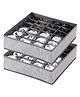 House of Quirk 2 Pack Closet Socks Organizer Drawer Divider 24 Cell Collapsible Closet Cabinet Organizer  - Grey Stripe