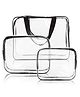 House of Quirk 3 Pack Clear PVC Cosmetic Bags Travel -  Black