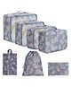 House of Quirk 7 Set Travel Organizer Bag - Grey Flamingo