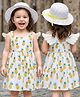 Kookie Kids Sleeveless Frock with Hat Pineapple  Print - Yellow