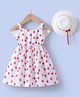 Kookie Kids Sleeveless Frock with Hat Polka Dot Print - White