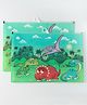 Zoe Dino Print Zipper Folder Pack of 2 - Green