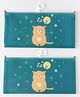 Sleepy Kitty Printed Transparent A6 Folder - Teal Green