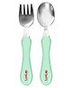 LuvLap Premium Stainless Steel Baby Spoon & Fork Set, Food Grade PP Spoon, BPA-Free, 12+ Months, Light Blue, Baby Feeding Essentials