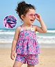 Kookie Kids Sleeveless Singlet Top & Shorts Set Sea Shell Print - Fuchsia