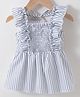 Kookie Kids Striped Frill Sleeves Top - Grey
