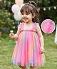 Kookie Kids Sleeveless Frock with Frill Design- Multicolor