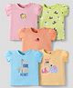 Doodle Poodle 100% Cotton Half Sleeves Animals Printed T-Shirts Pack of 5 - Multicolor