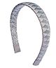 Ribbon Candy Geometric Shimmer Detailed Woven Hair Band  - Silver