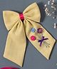 Ribbon Candy Floral Designed  Bow Embellished  Alligator Hair Clip  - Yellow
