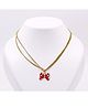 Aabacus Bow Detailed Polka Dots Design Chain & Bow - Charm Red