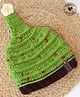 Woonie Christmas Theme Handmade Christmas Tree Design & Flower Detailed Cap - Green-  Diameter 33 Cms