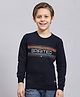 Monte Carlo Full Sleeves Spirited Text Printed Cotton Sweatshirt - Navy Blue