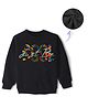 KAVEE Full Sleeves Typography Printed Pure Cotton Warm Fleece Sweatshirt - Black