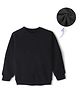 KAVEE Full Sleeves Solid Pure Cotton Warm Fleece Sweatshirt - Black