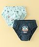 Revvo Junior Sinker Hipster Briefs Text Print Pack of 2 - Mint Green & Navy Blue
