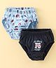 Revvo Junior Sinker Hipster Briefs Text Print Pack of 2 - Mint Green & Navy Blue
