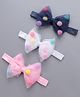 Babyhug Free Size Bow Headbands Pack of 3 - Navy Pink & White
