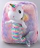 Babyhug Fur Fashion Backpack Unicorn Applique - Multicolor
