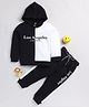 TOONYPORT Full Sleeves Los Angles Printed Coordinating Hooded Sweatshirt & Joggers Set - Black & White