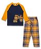 JusCubs Full Sleeves  Vehicle Embroidered Tee With Checked Pajama Set - Multi Colour