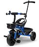 Baybee Actro Pro Baby Tricycle for Kids Smart Plug & Play Kids Cycle with Eva Wheels Bell Storage Baskets & High Backrest (Blue)