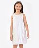 Primo Gino Sleeveless A Line Party Dress with Reversible Sequins - White & Pink
