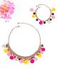 Earthy Touch Metal Bracelet & Neck Chain Jewellery Set - Multicolour