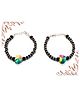 ELOISH 925 Sterling Silver Multicolour Heart Nazariya with Black Crystals for Baby Boy's and Baby Girl's (Children) (Multicolor)